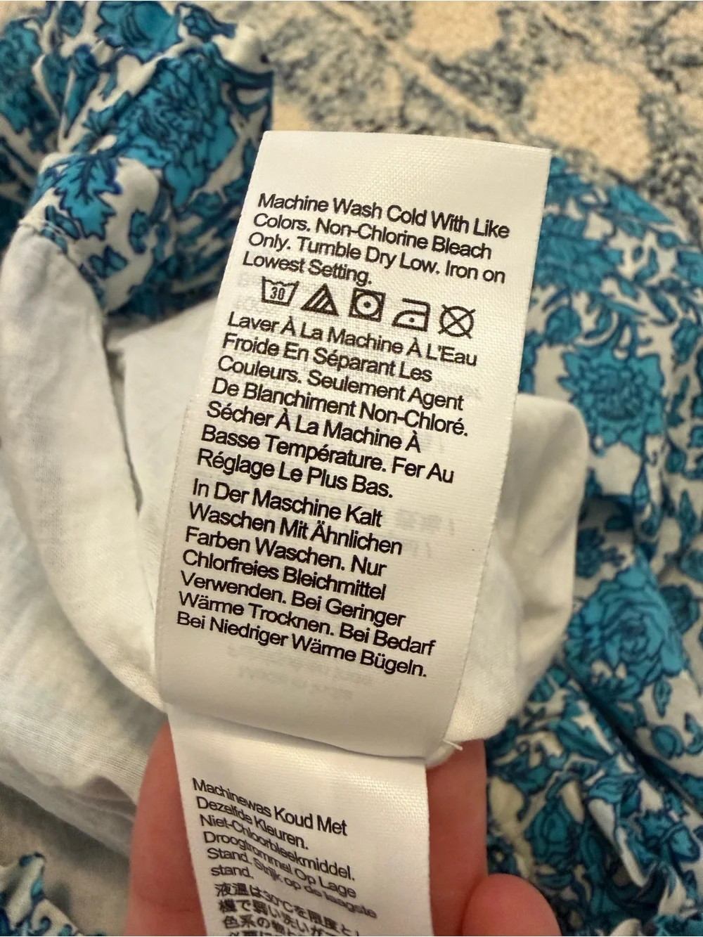 J.Crew Smocked-waist cotton voile midi skirt in blue blooms block print size S